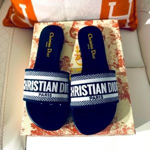 7.5 US / 39 IT DIOR SANDALS (NAVY BLUE)